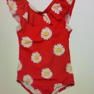Red Daisy Kids Swimsuit